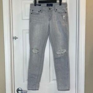 Lucky Brand Lolita Skinny Distressed Gray Jeans Size 12/31